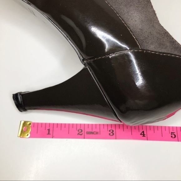 Banfi Zambrelli taupe suede heeled booties - Picture 15 of 16